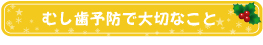 むし歯予防で大切なこと