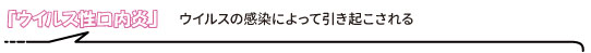 ウイルスの感染によって引き起こされる「ウイルス性口内炎」